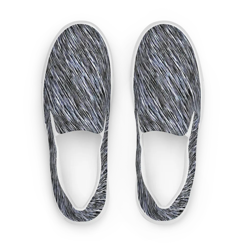 Dupain Waves on Men's Slip-On Canvas Shoes — Front