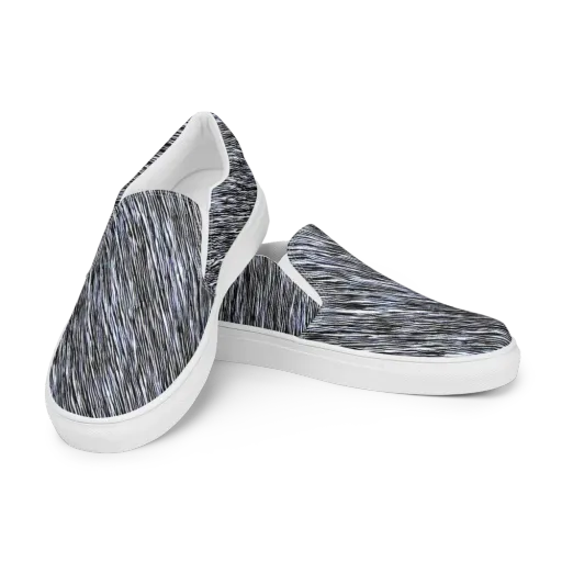 Dupain Waves on a Men's Slip-On Canvas Shoes