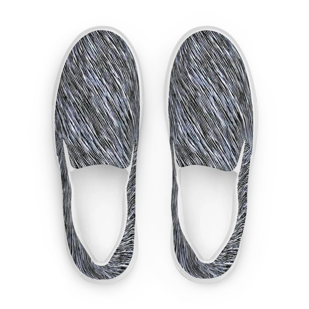 Dupain Waves on Women's Slip-On Canvas Shoes — Front