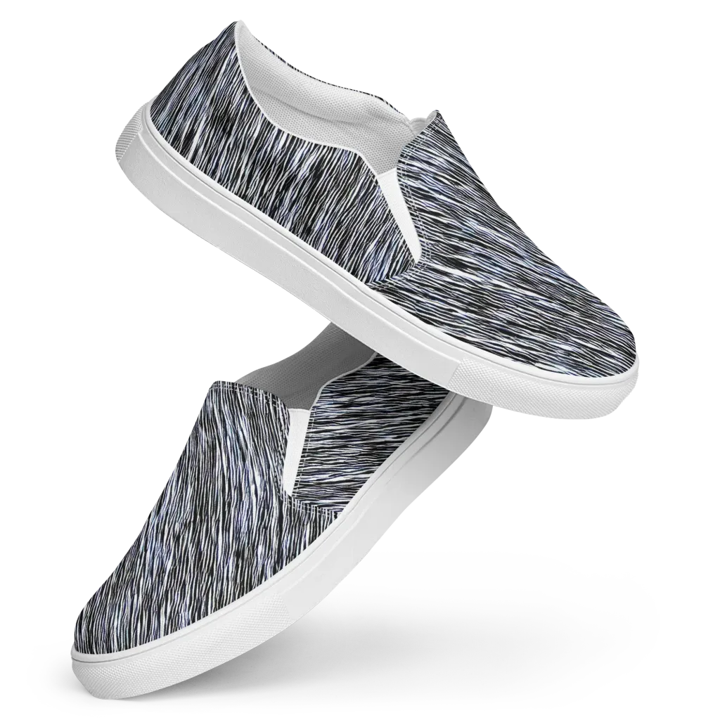 Dupain Waves on Women's Slip-On Canvas Shoes — Front