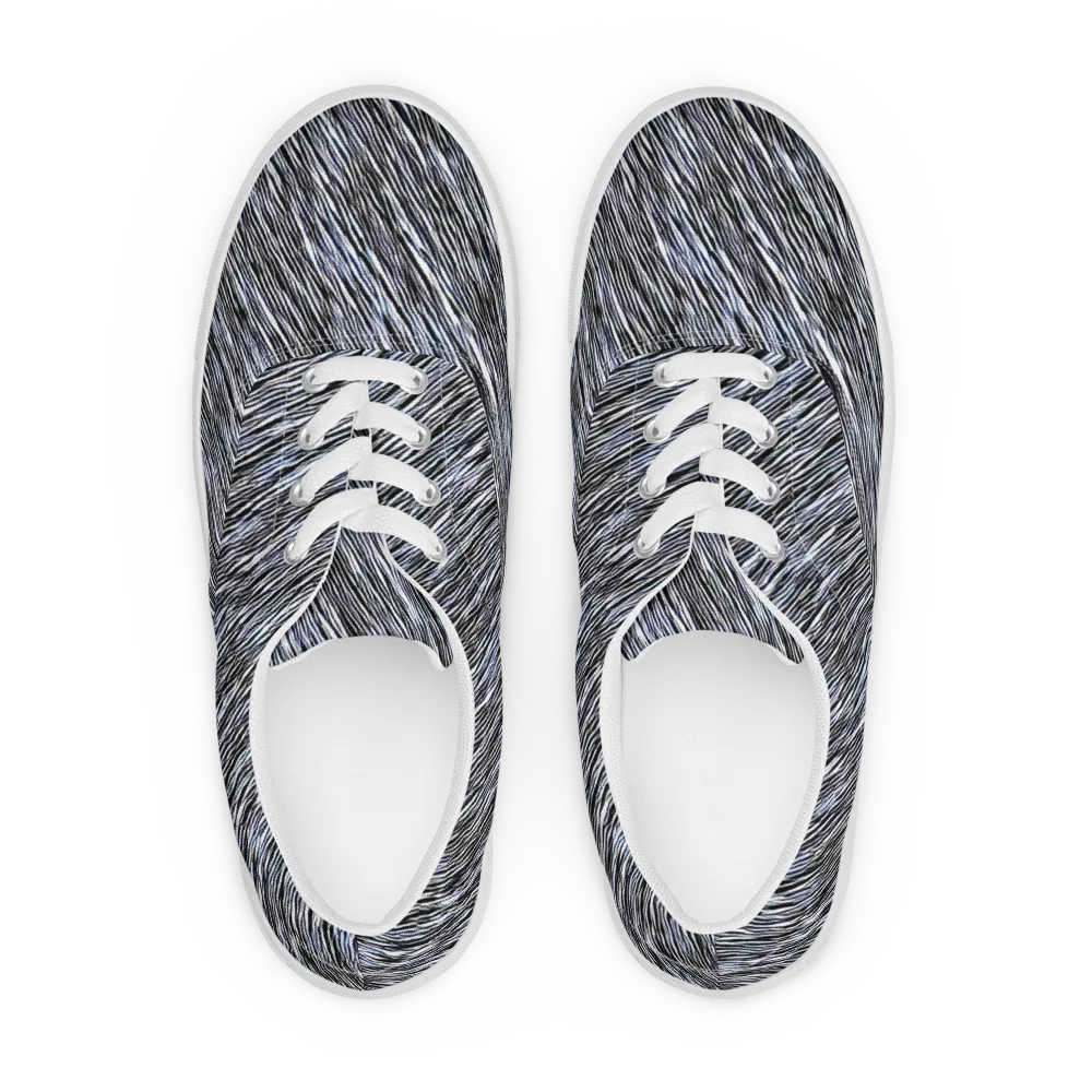 Dupain Waves on Men's Lace-Up Canvas Shoes — Front