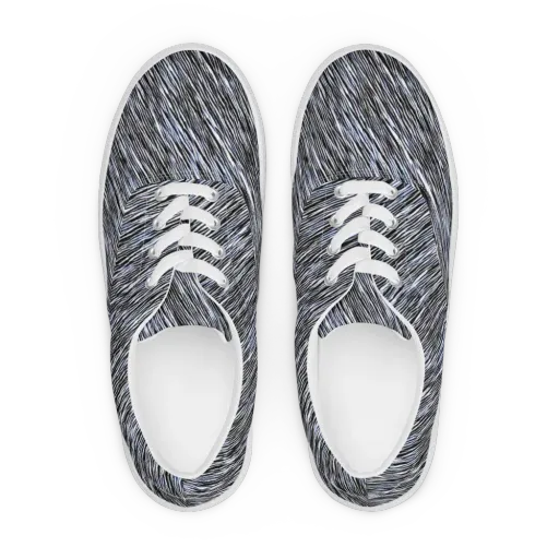 Dupain Waves on a Men's Lace-Up Canvas Shoes