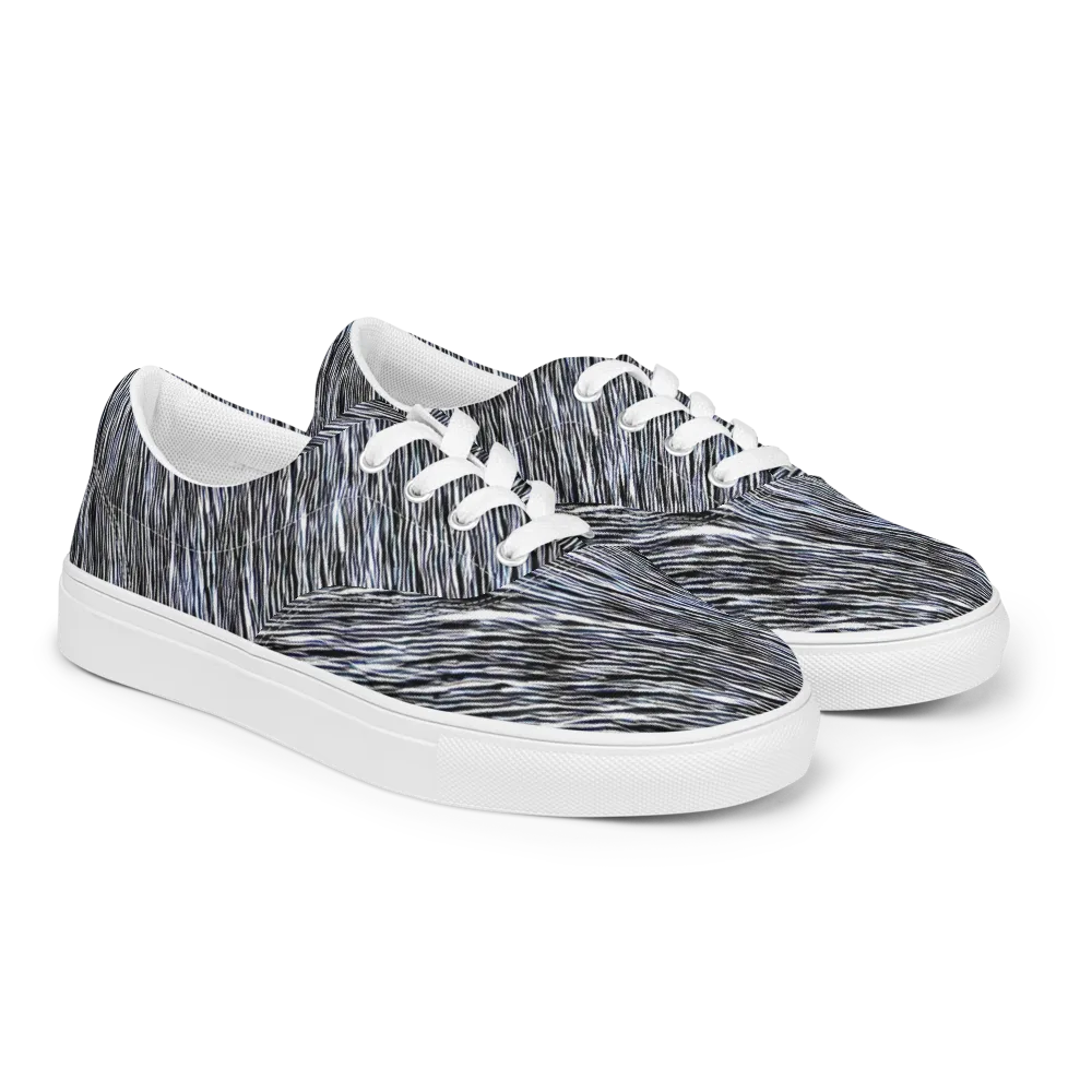 Dupain Waves on Men's Lace-Up Canvas Shoes — Right Front