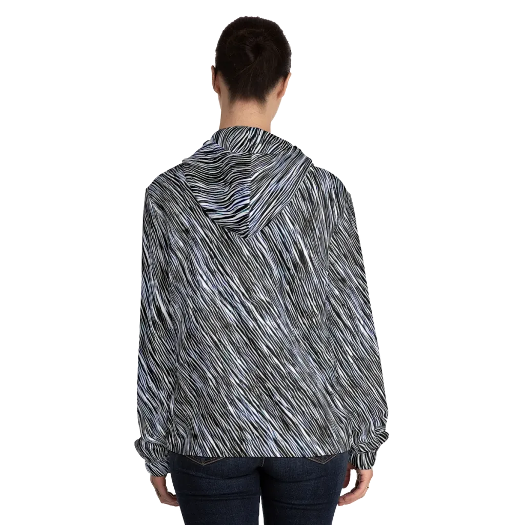 Dupain Waves on Women's Full-Zip Hoodie — Back On Person