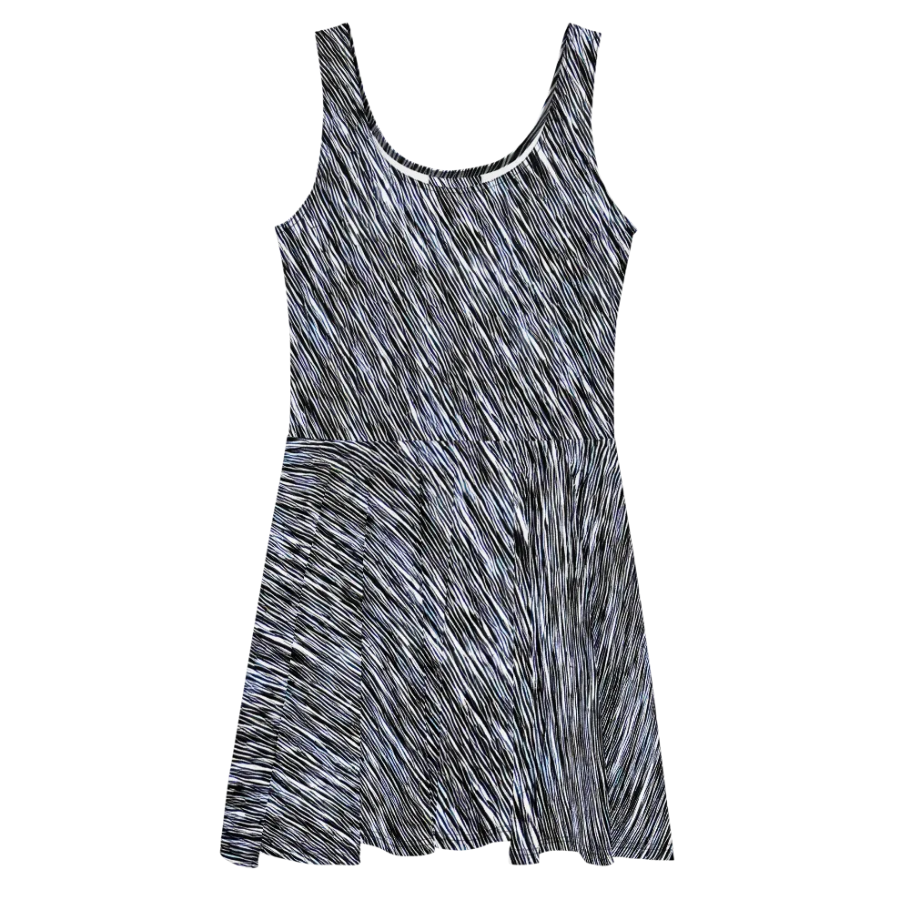 Dupain Waves on Skater Dress — Front