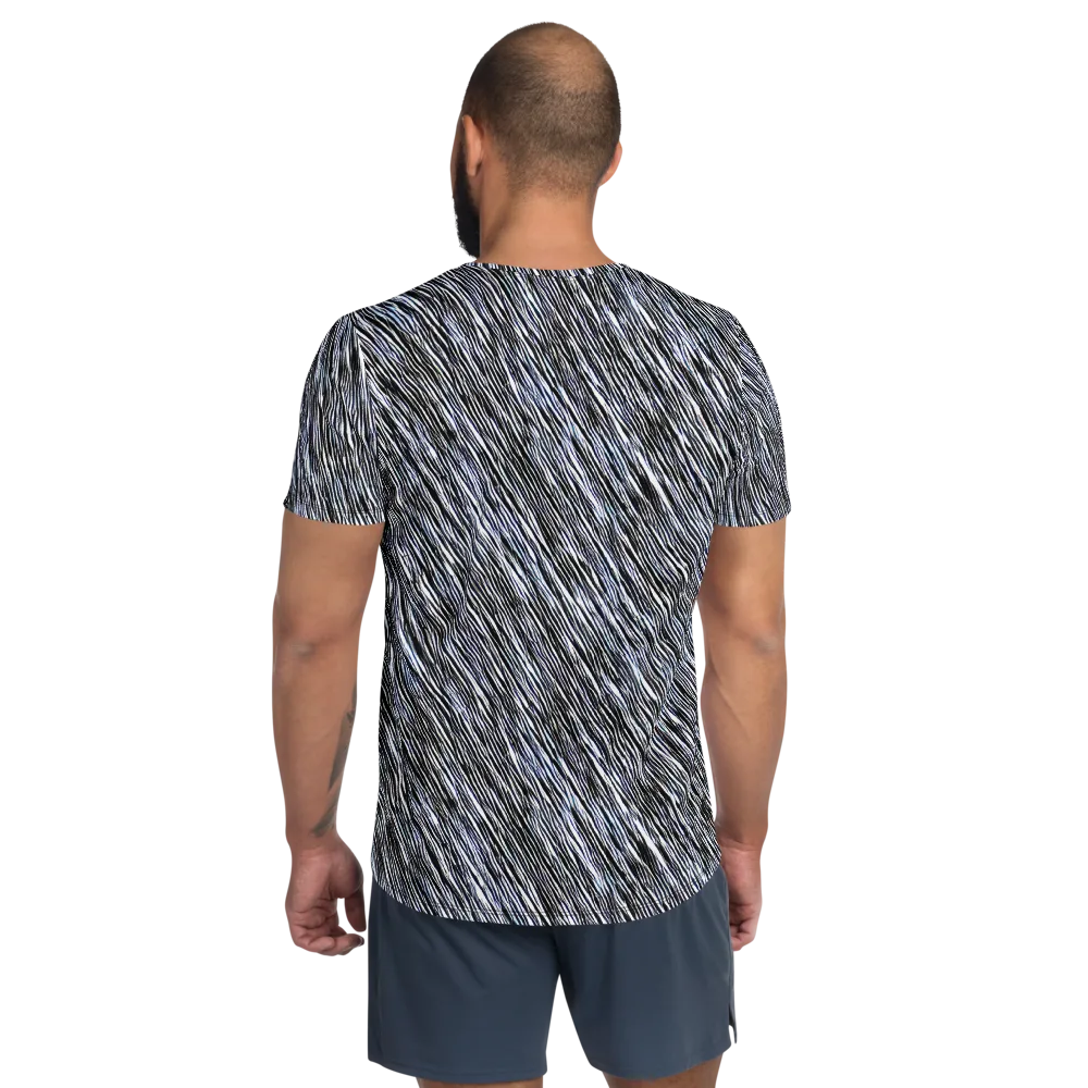 Dupain Waves on Men's Athletic T-Shirt — Back