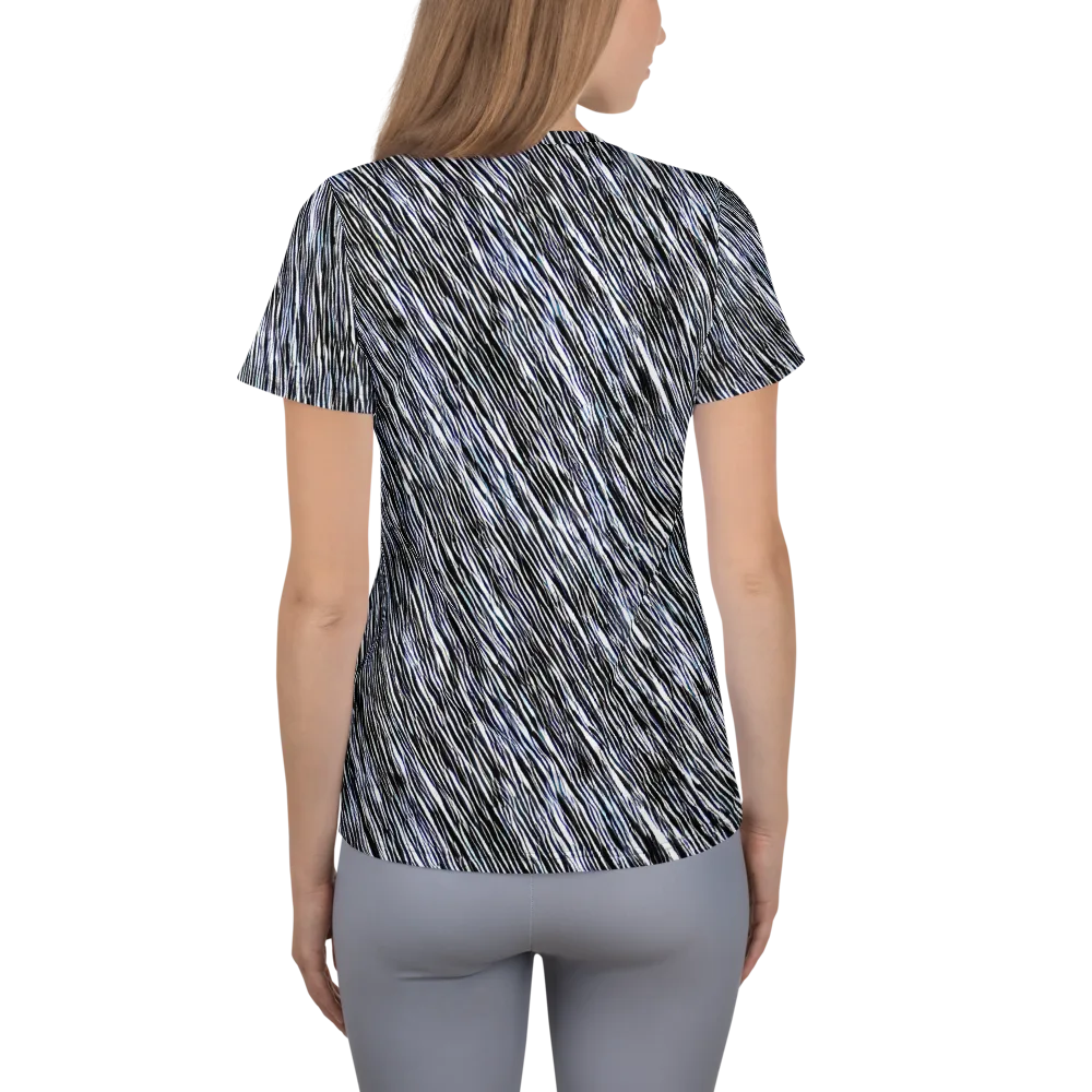 Dupain Waves on Women's Athletic T-Shirt — Back