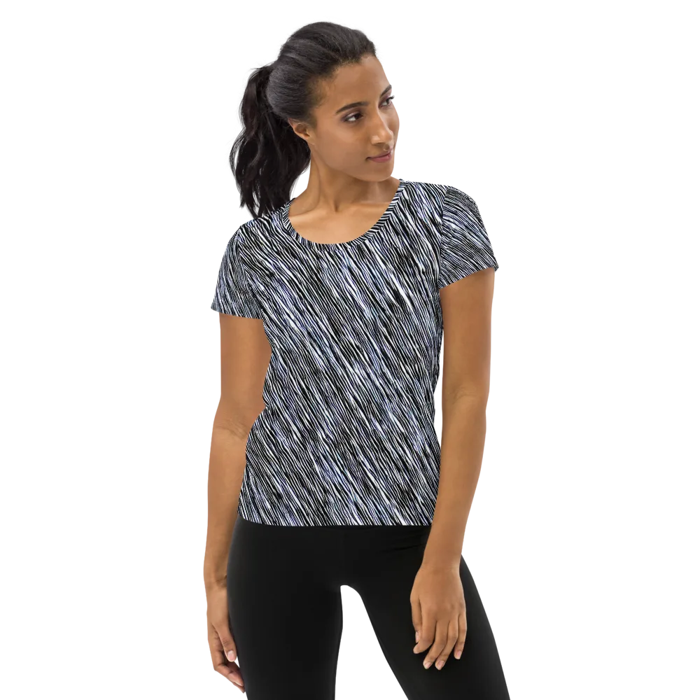 Dupain Waves on Women's Athletic T-Shirt — Front