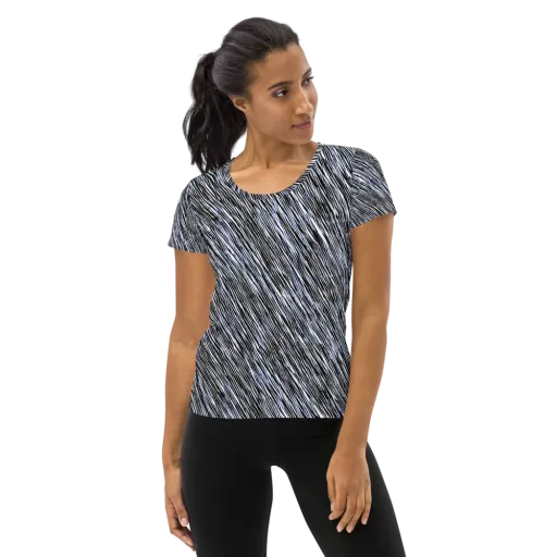 Dupain Waves on a Women's Athletic T-Shirt