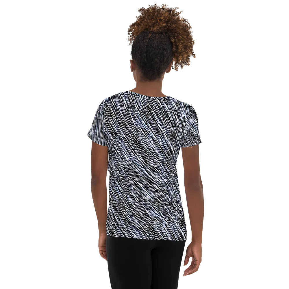 Dupain Waves on Women's Athletic T-Shirt — Back