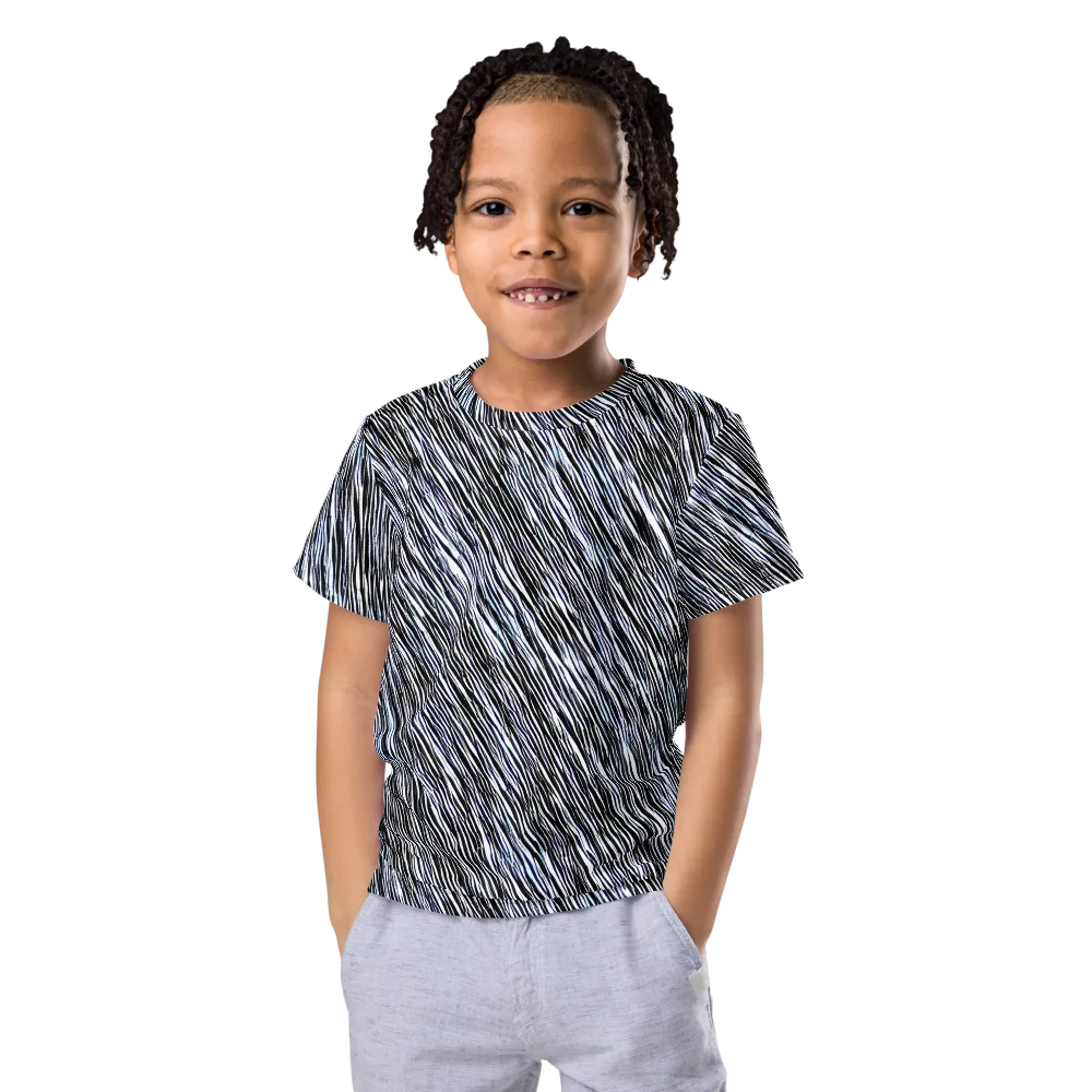 Dupain Waves on Kids Crew Neck T-Shirt — Front