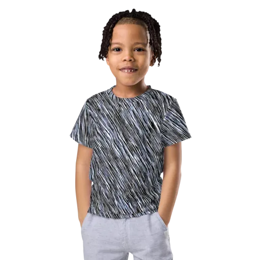 Dupain Waves on a Kids Crew Neck T-Shirt