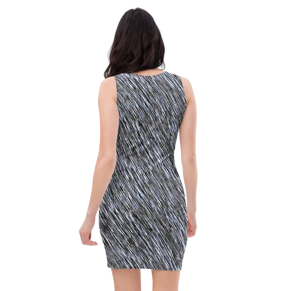 Dupain Waves on Bodycon Dress — Back