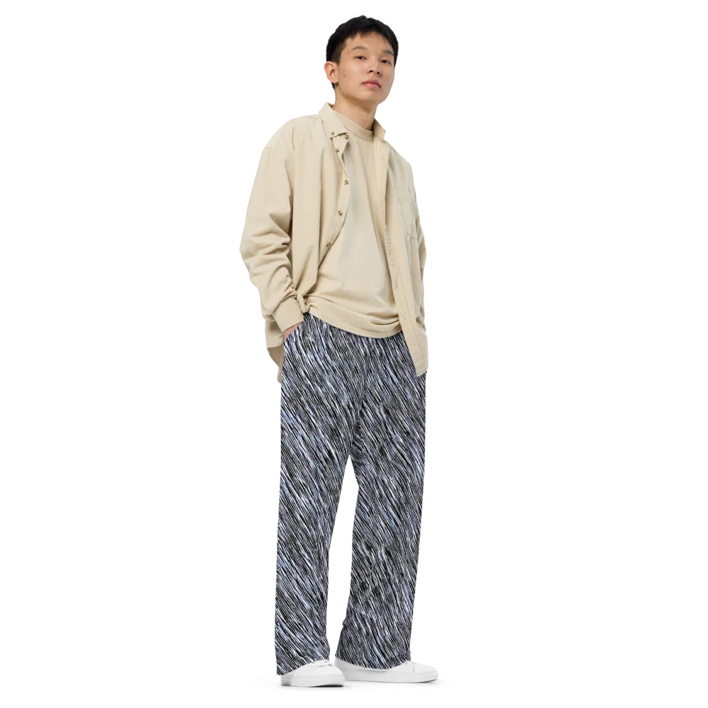 Dupain Waves on Wide-Leg Pants — Right Front