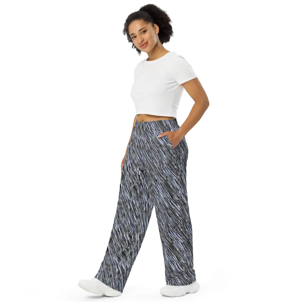 Dupain Waves on Wide-Leg Pants — Left Front