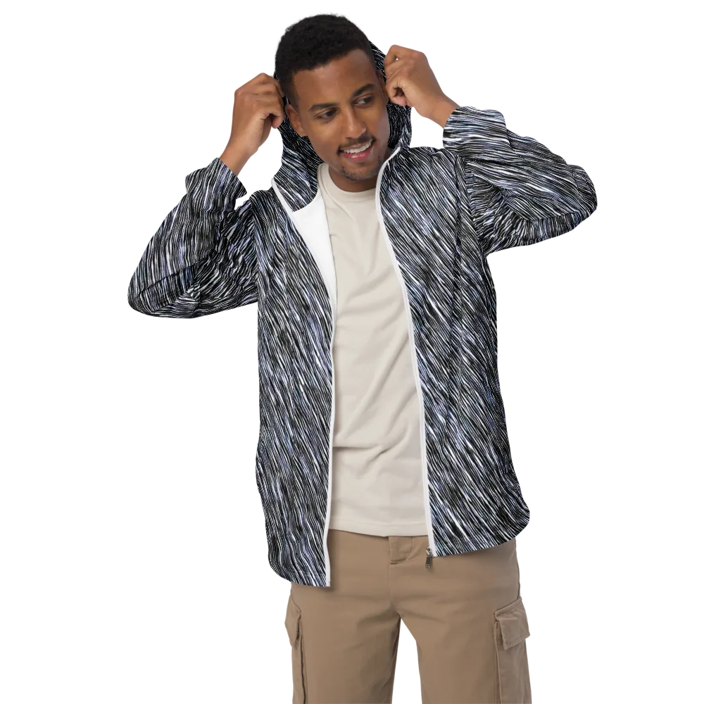Dupain Waves on Men's Windbreaker — Front
