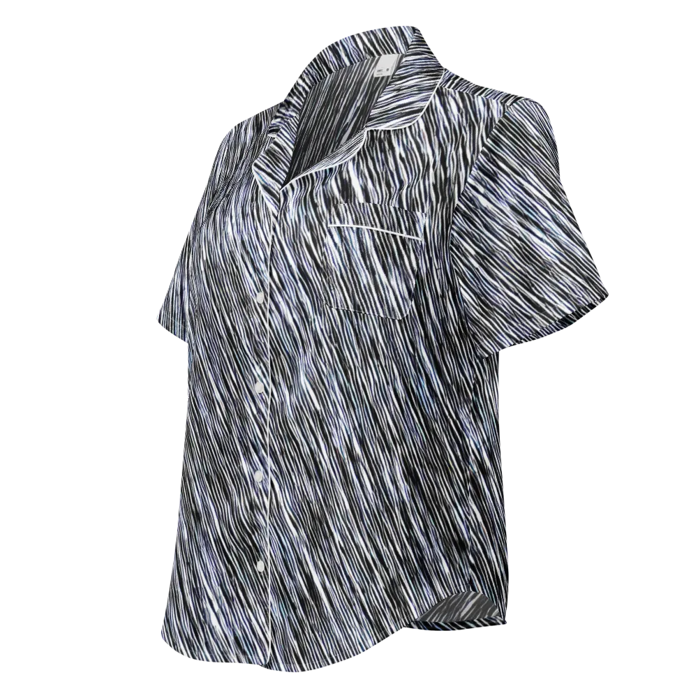 Dupain Waves on Women's Short Sleeve Pajama Top — Left Front