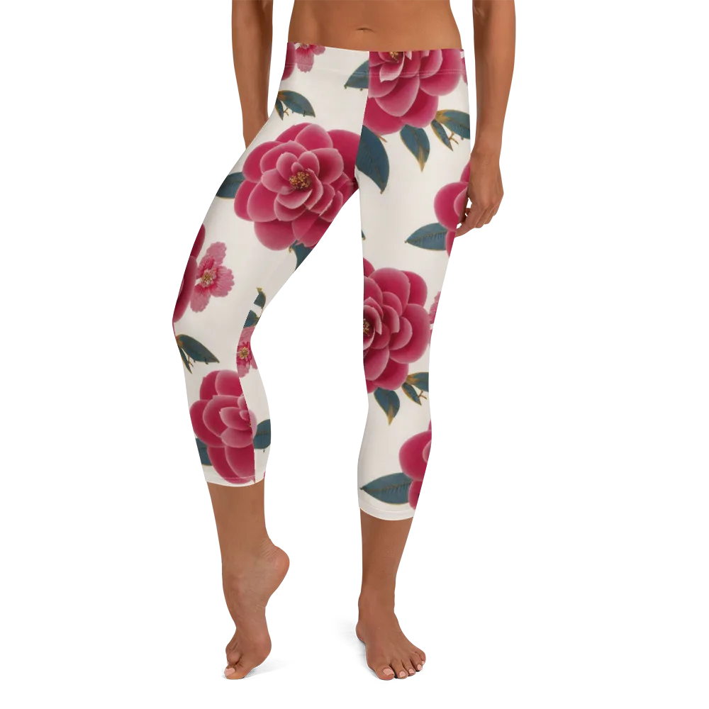 Tea Garden on Capri Leggings — Front