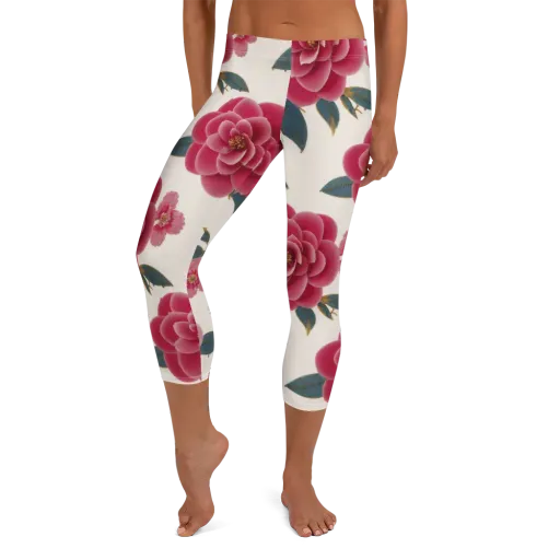 Tea Garden on a Capri Leggings