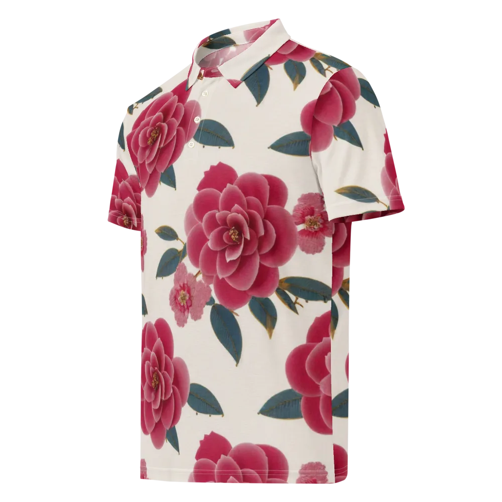 Tea Garden on Men's Slim Fit Polo Shirt — Left Front