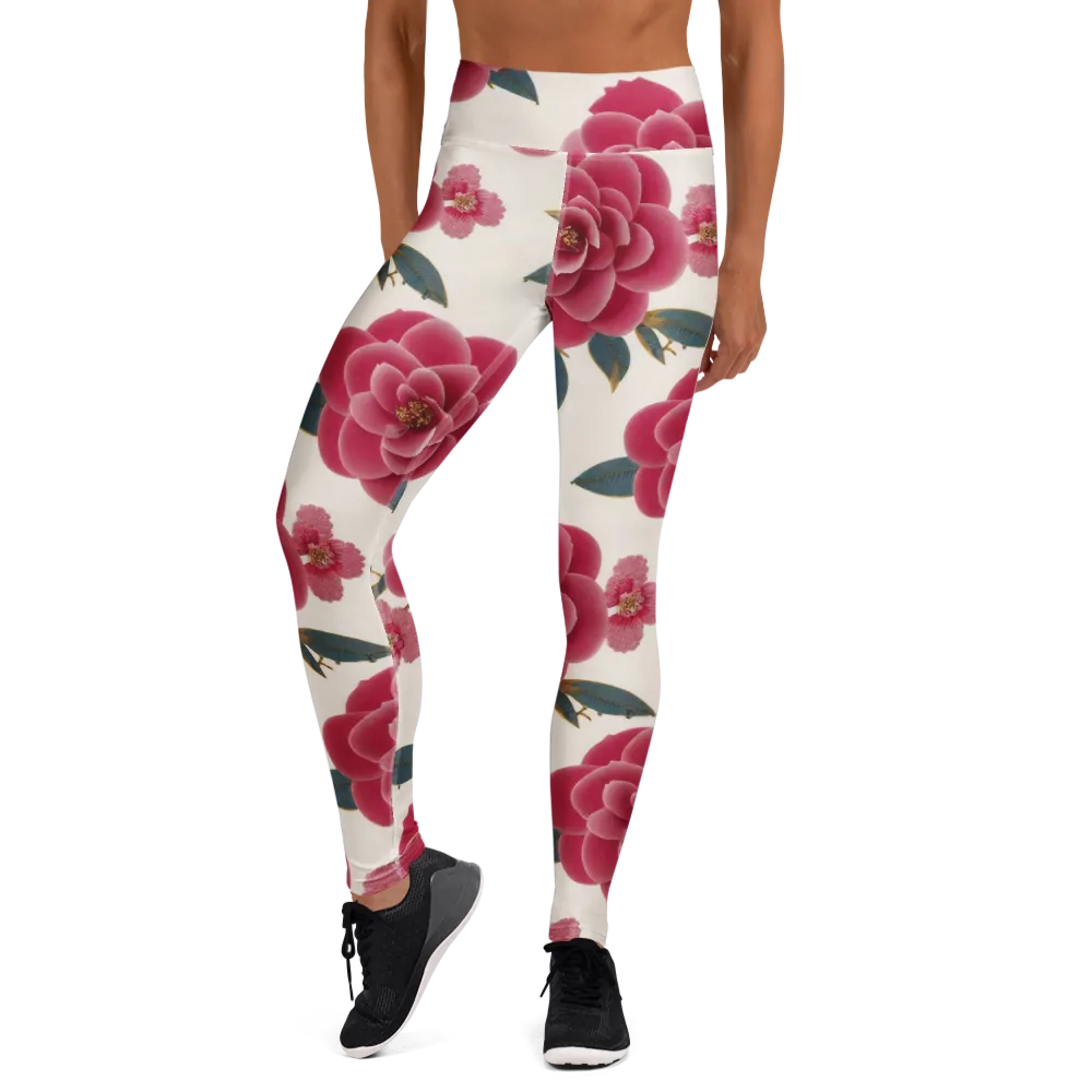 Tea Garden on Yoga Leggings — Front