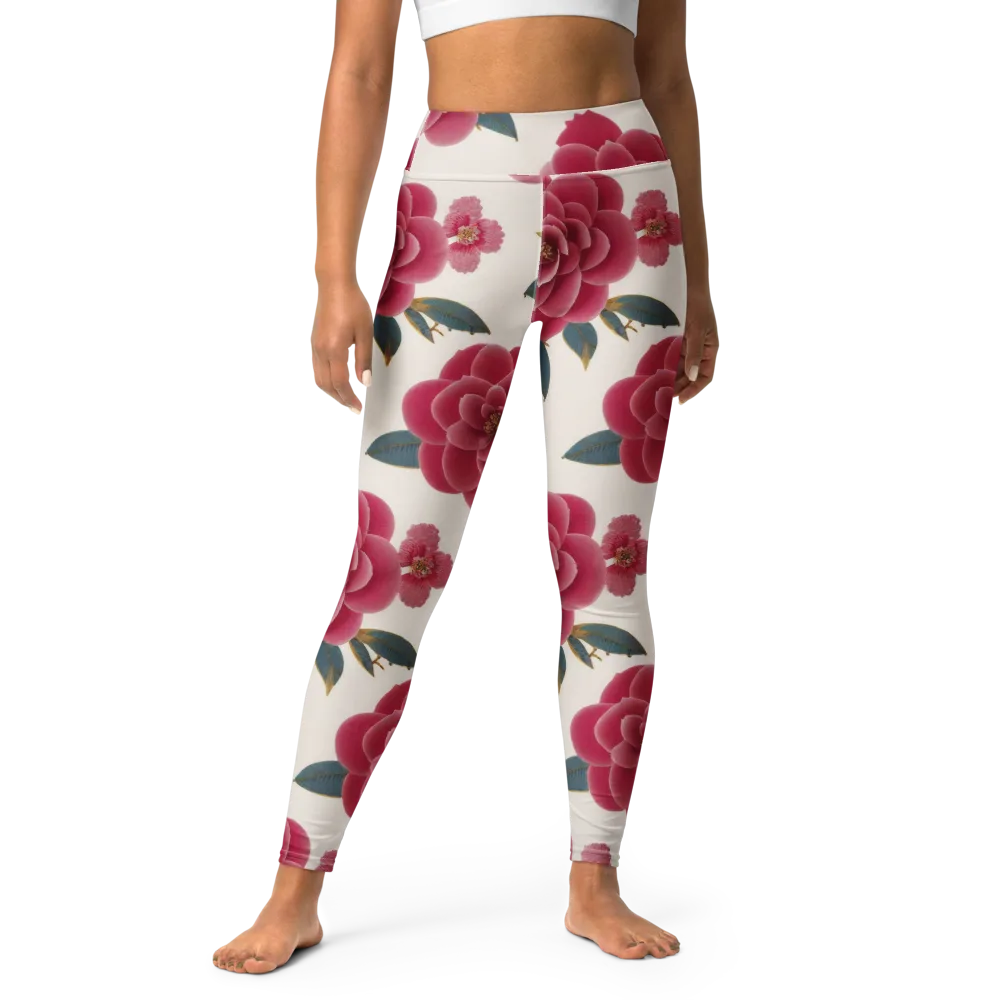 Tea Garden on Yoga Leggings — Front