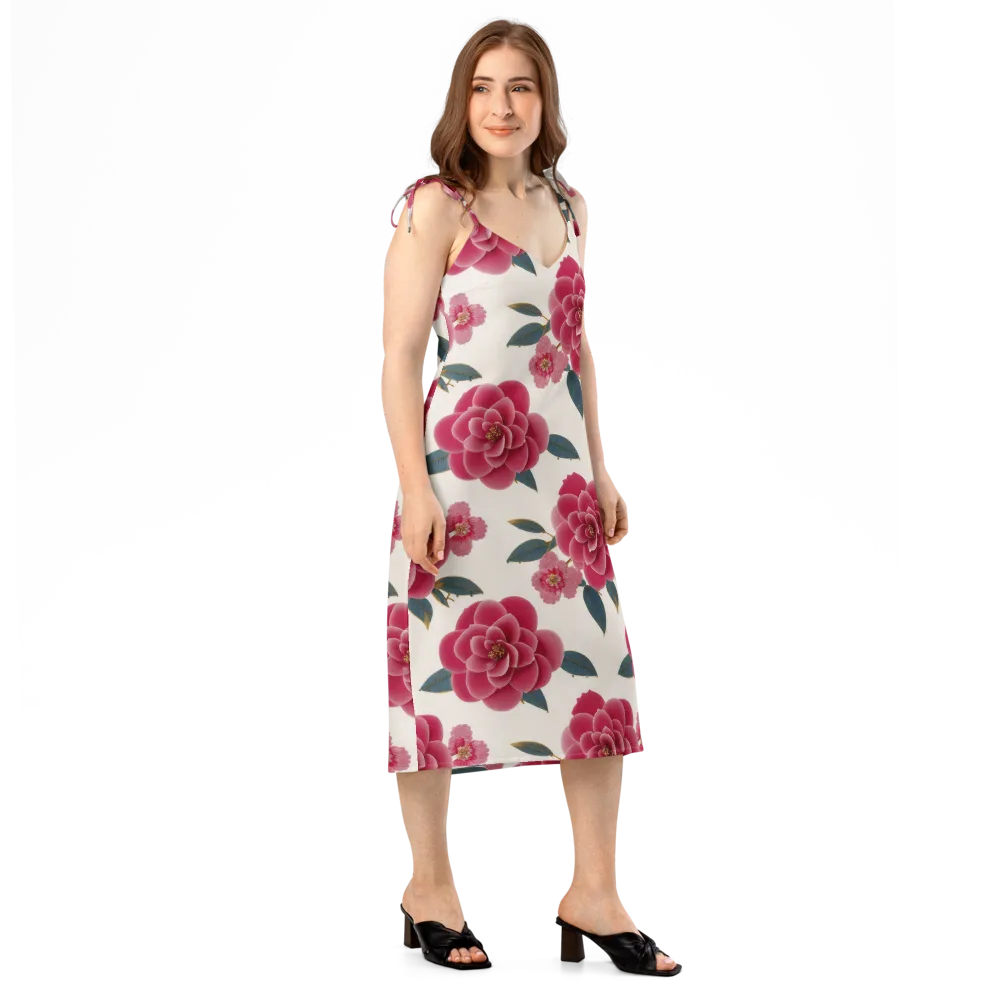 Tea Garden on Slip Dress — Right Front