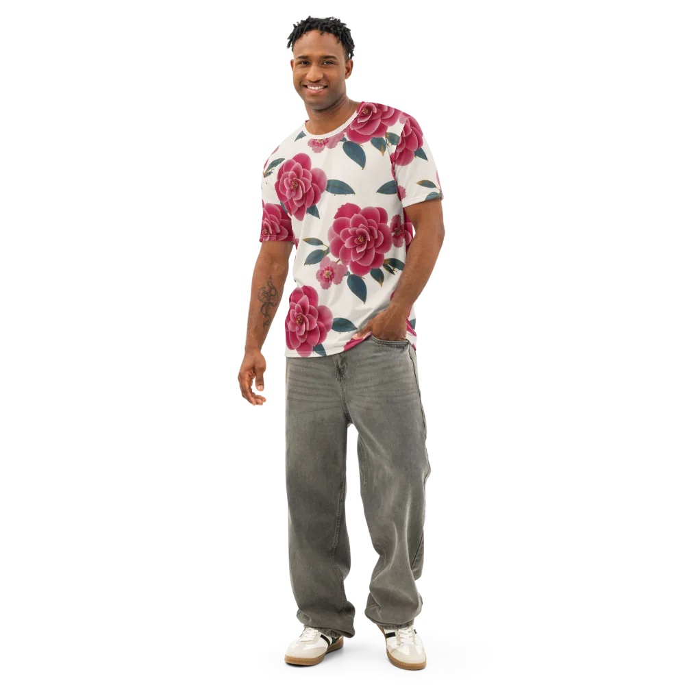 Tea Garden on Men's Cotton Crew Neck T-Shirt — Front