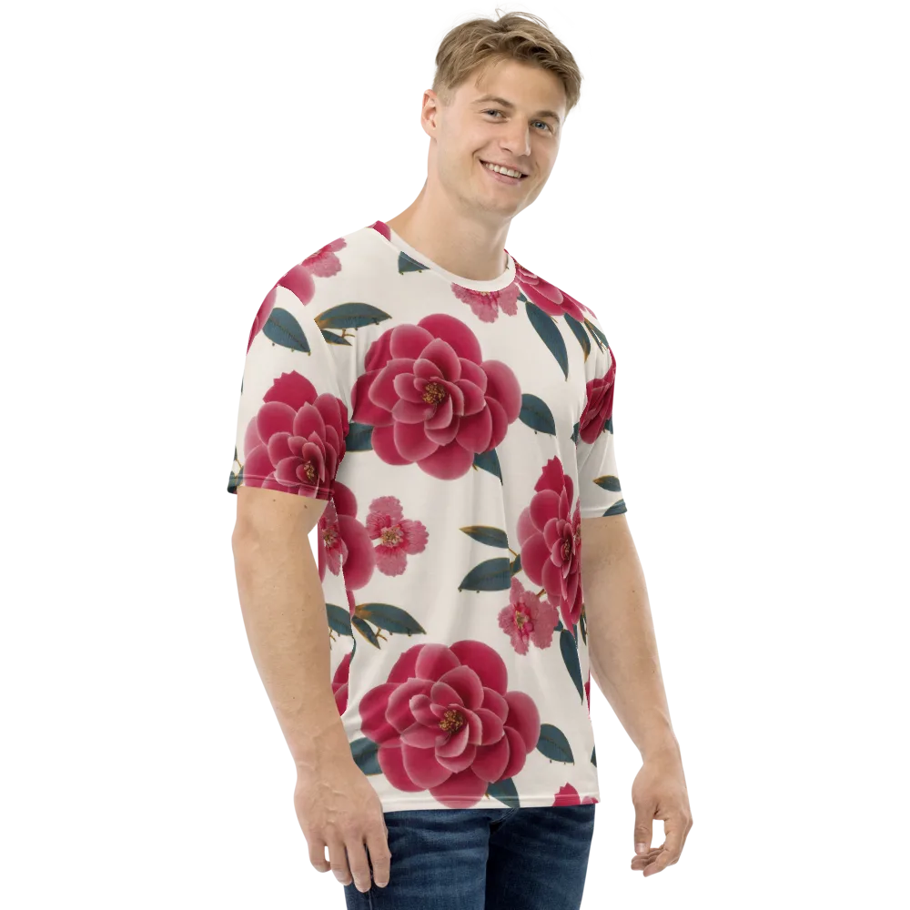 Tea Garden on Men's Crew Neck T-Shirt — Right