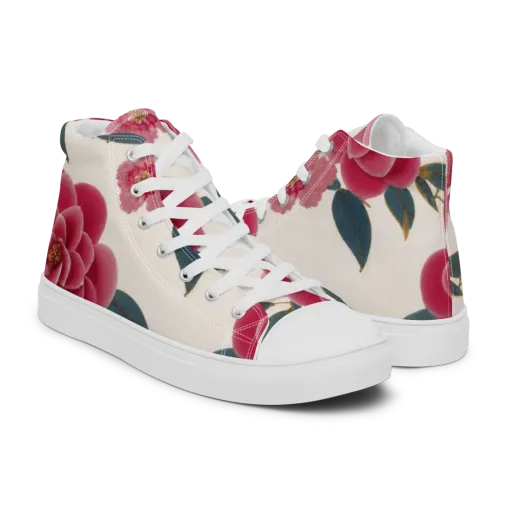 Tea Garden on a Men's High Top Canvas Shoes