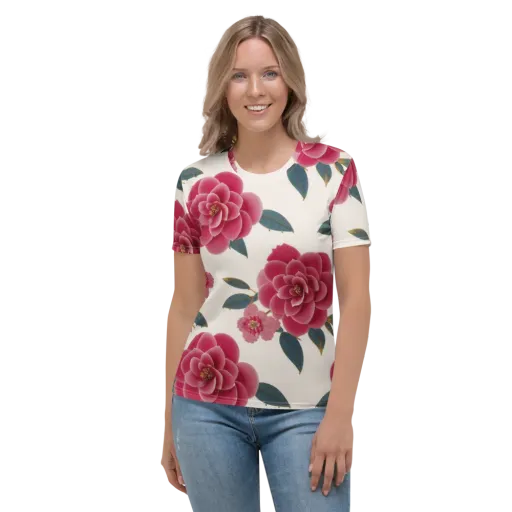 Tea Garden on a Women's Crew Neck T-Shirt