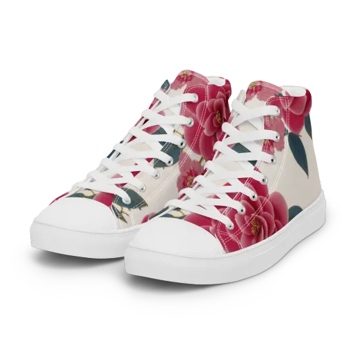 Tea Garden on a Women's High Top Canvas Shoes
