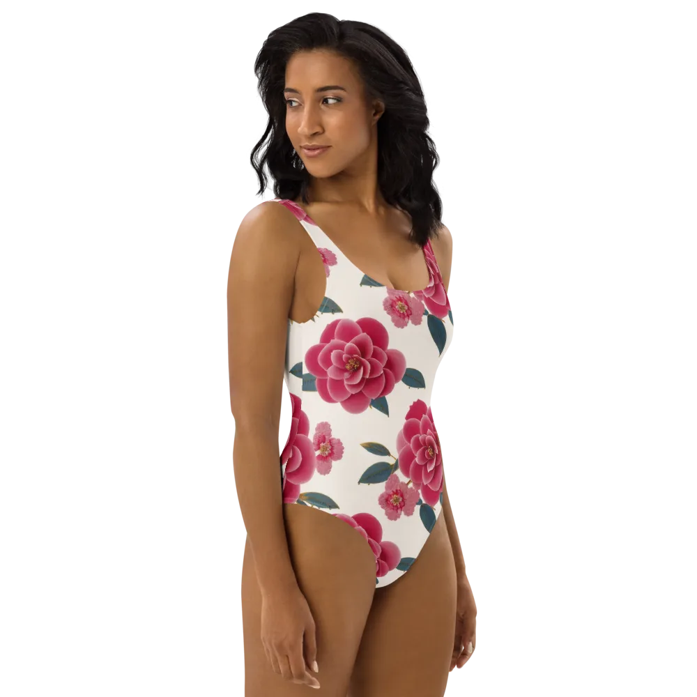 Tea Garden on One-Piece Swimsuit — Right