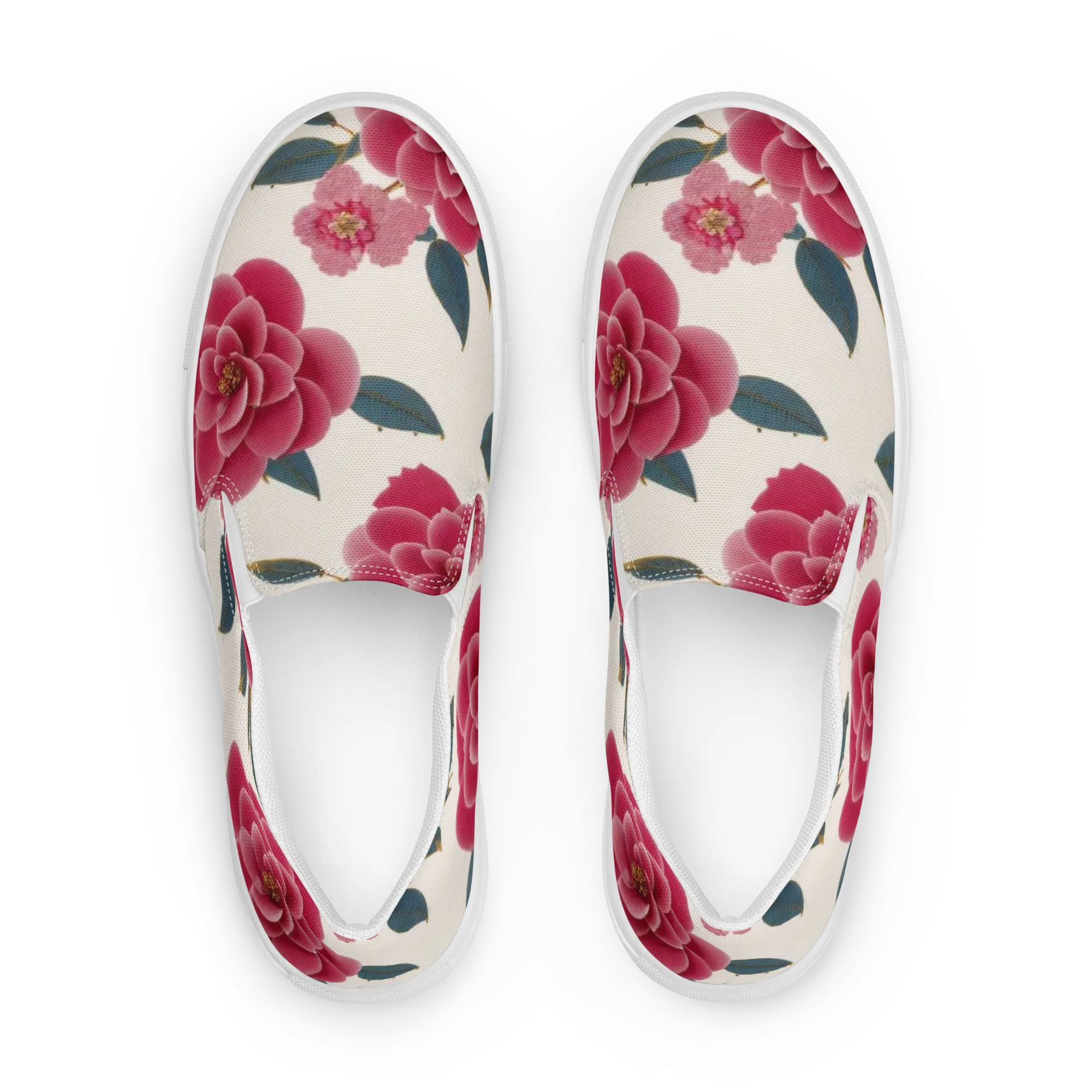 Tea Garden on Women's Slip-On Canvas Shoes — Front