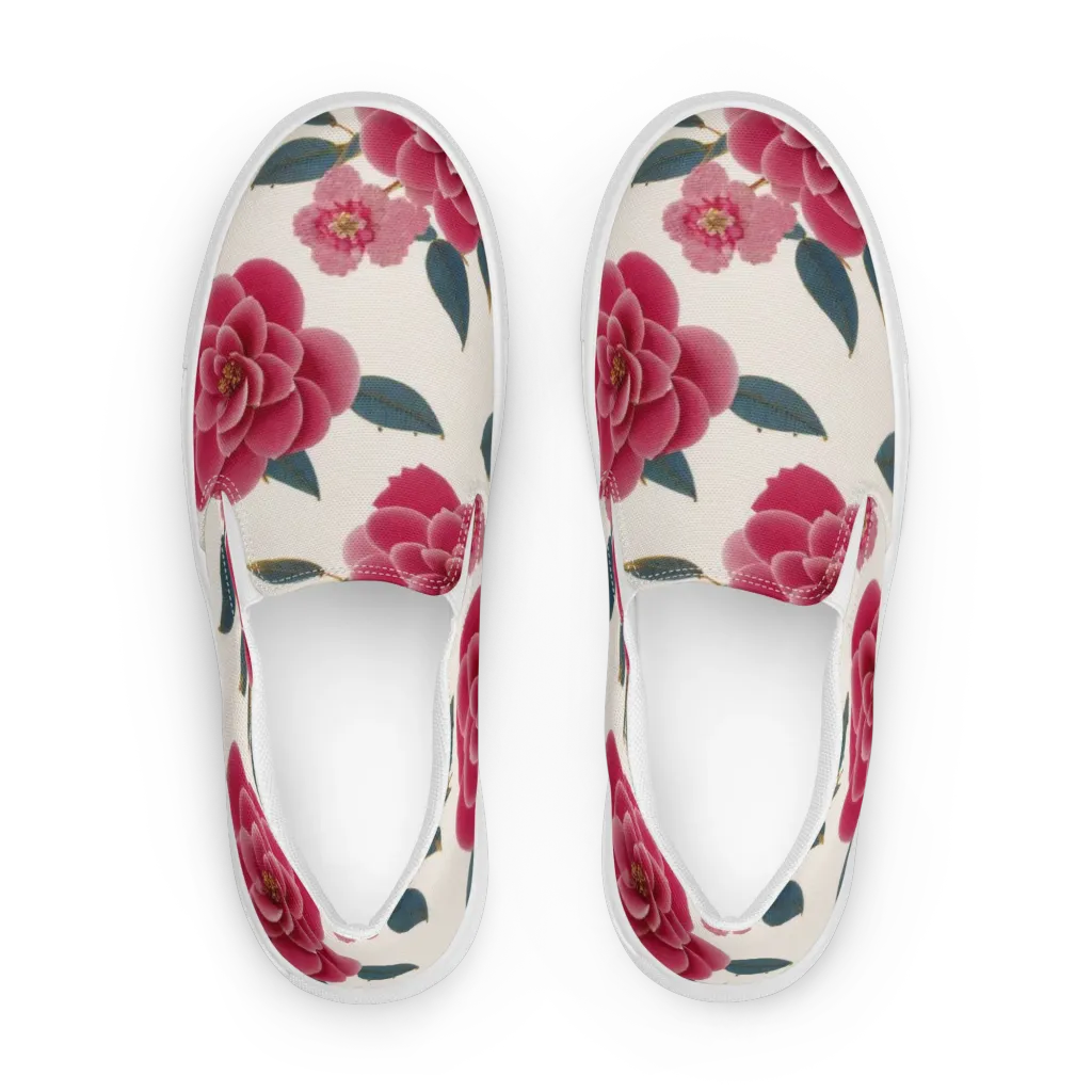 Tea Garden on Women's Slip-On Canvas Shoes — Front