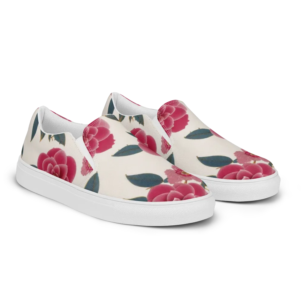 Tea Garden on Women's Slip-On Canvas Shoes — Right Front