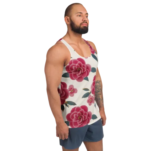 Tea Garden on a Men's Tank Top