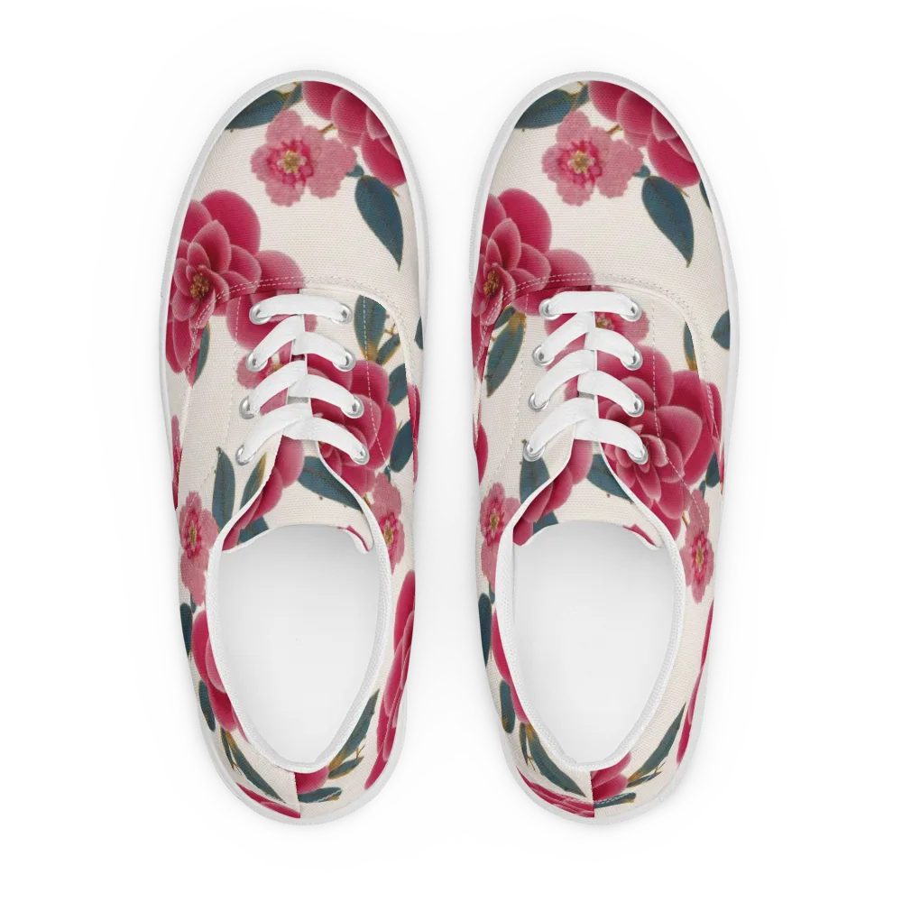 Tea Garden on Men's Lace-Up Canvas Shoes — Front
