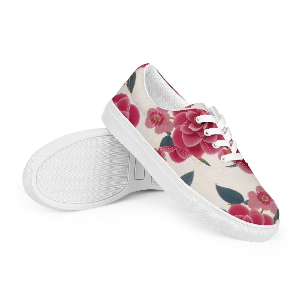 Tea Garden on Men's Lace-Up Canvas Shoes — Right Front