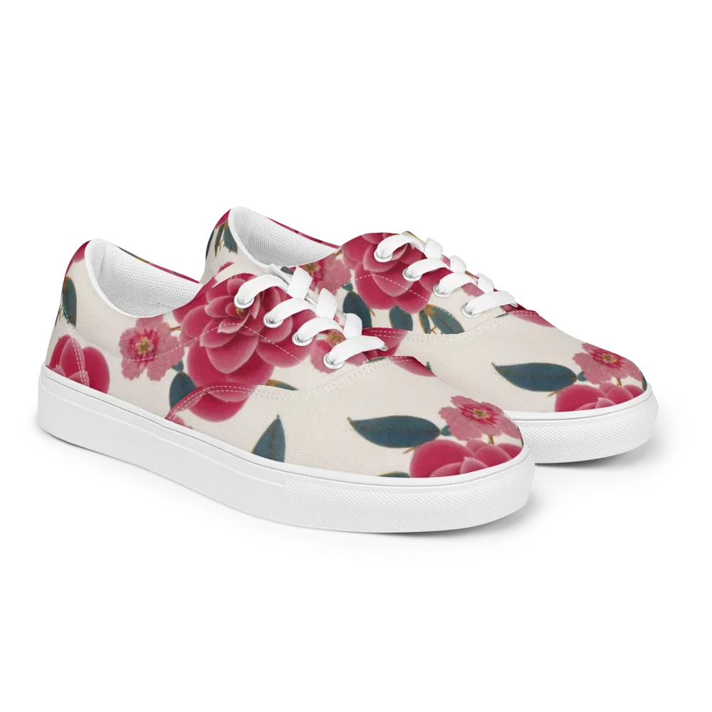 Tea Garden on Men's Lace-Up Canvas Shoes — Right Front