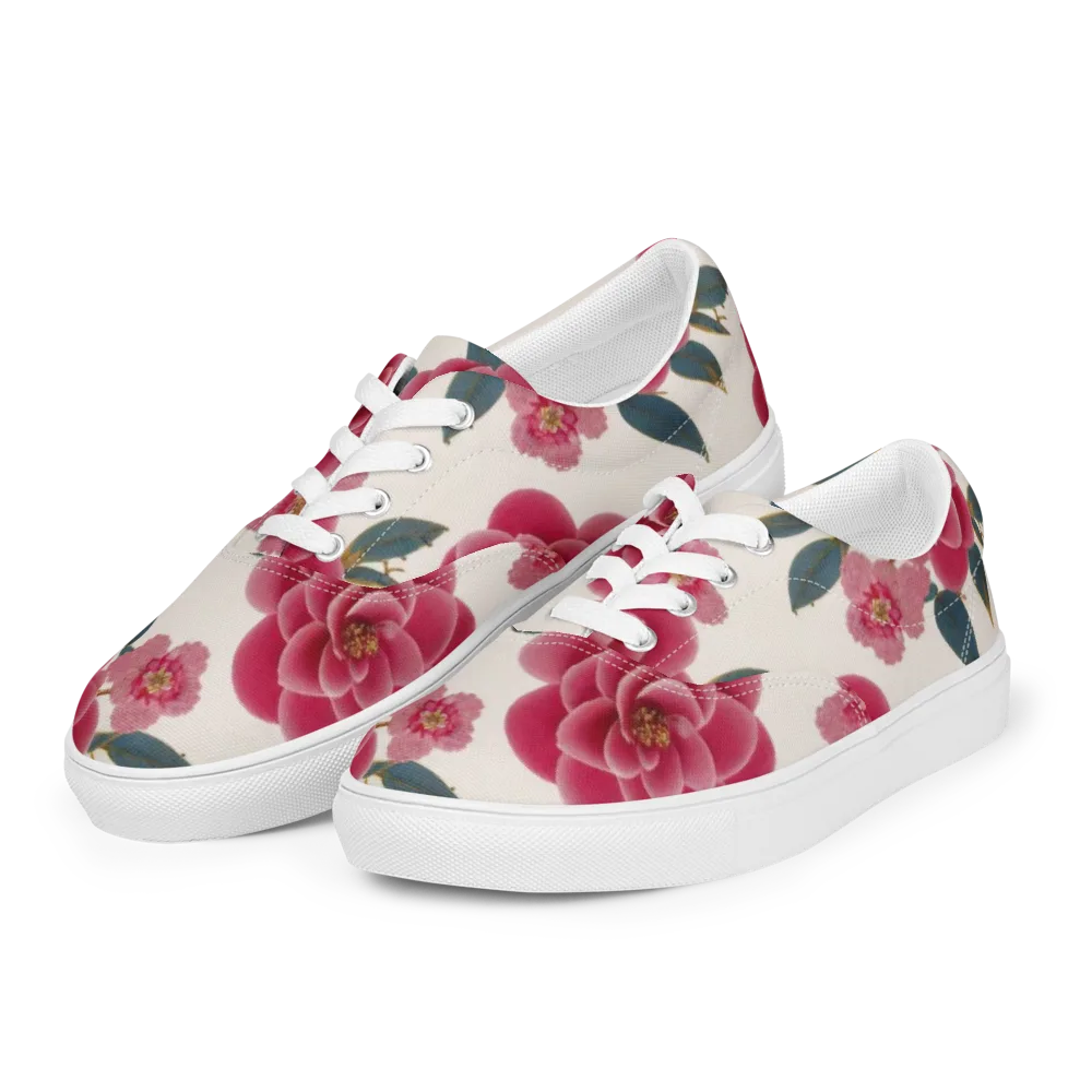 Tea Garden on Men's Lace-Up Canvas Shoes — Left Front