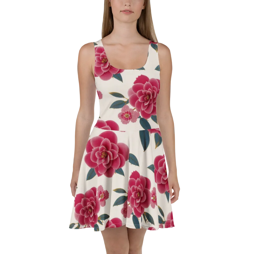 Tea Garden on Skater Dress — Front