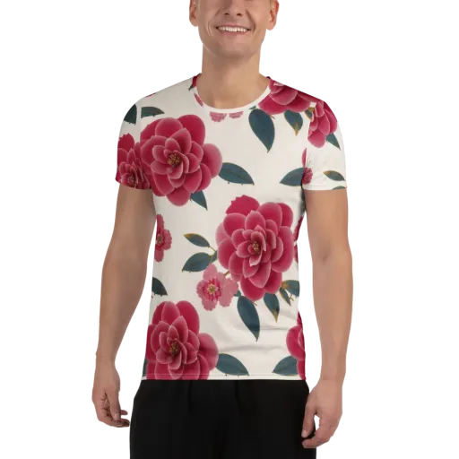 Tea Garden on a Men's Athletic T-Shirt