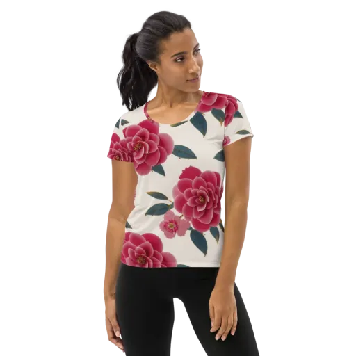 Tea Garden on a Women's Athletic T-Shirt