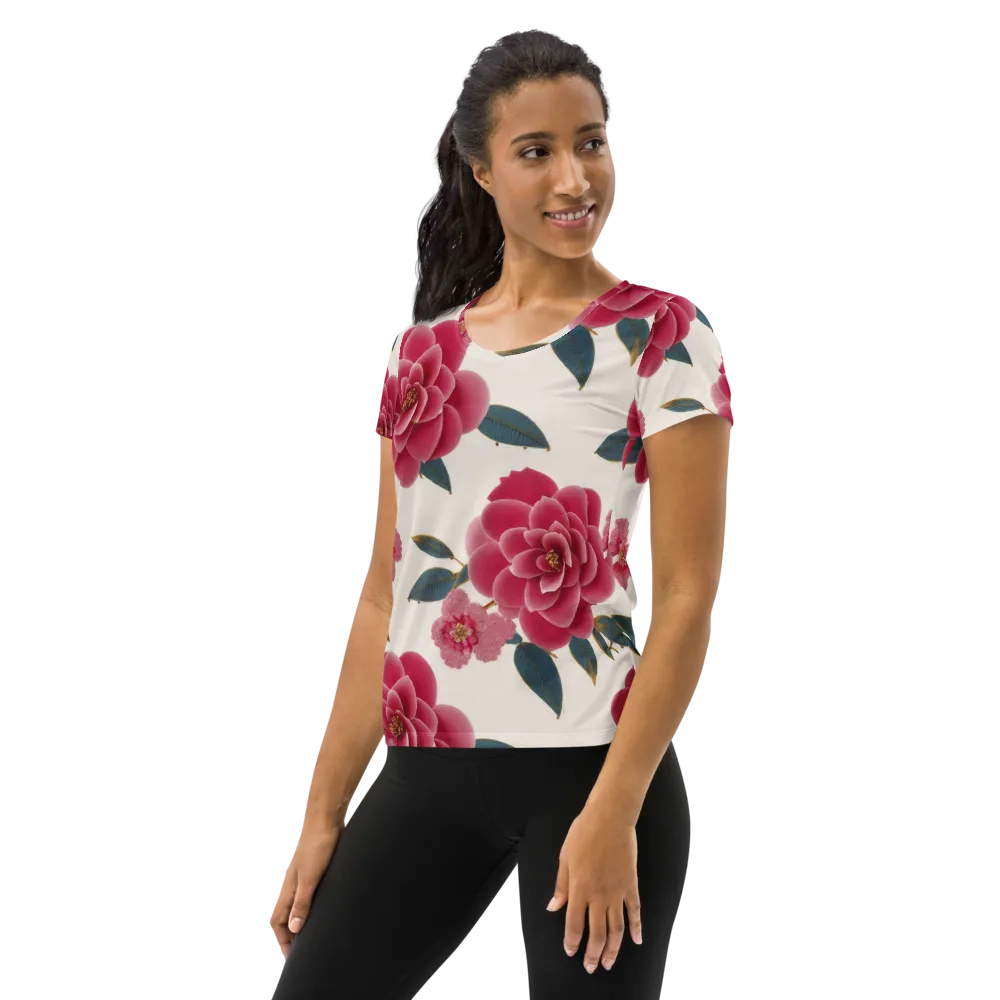 Tea Garden on Women's Athletic T-Shirt — Left