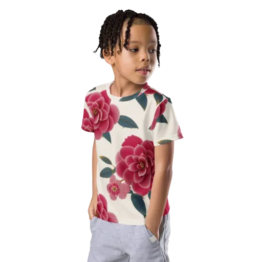 Tea Garden on a Kids Crew Neck T-Shirt