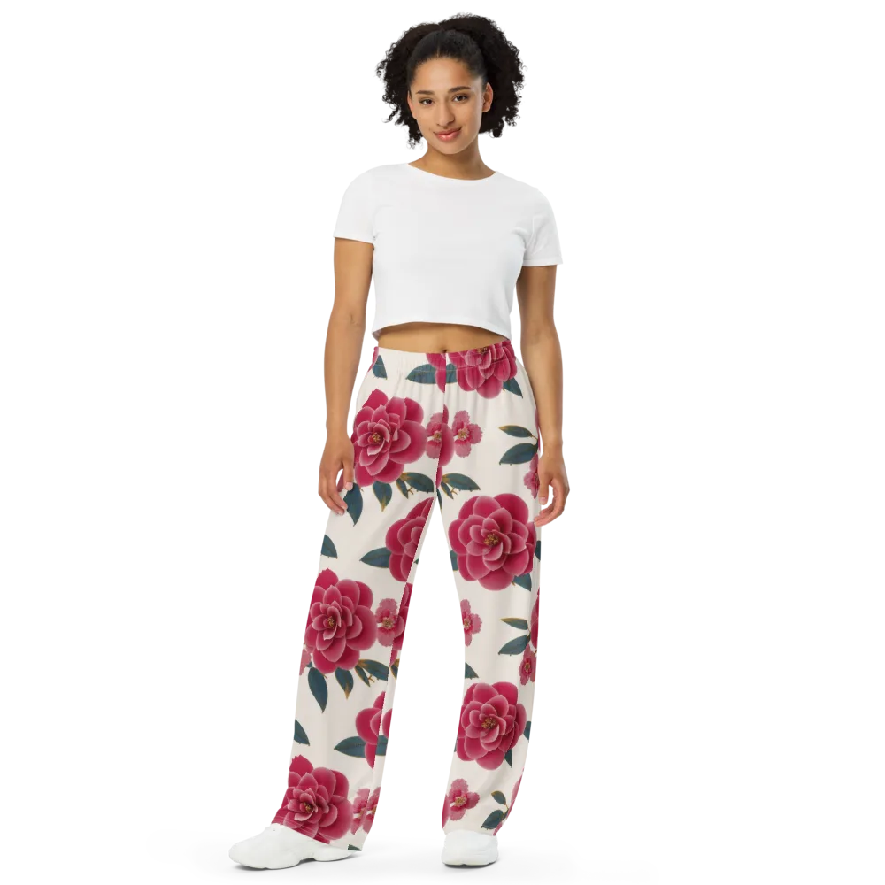 Tea Garden on Wide-Leg Pants — Front