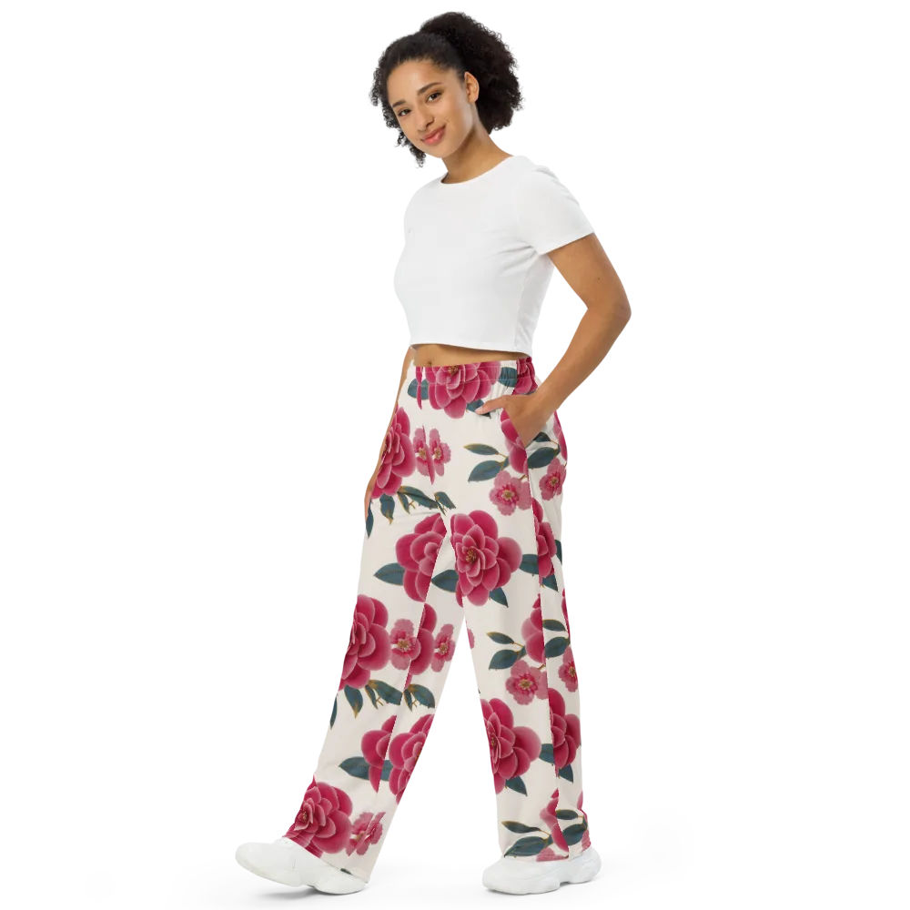 Tea Garden on Wide-Leg Pants — Left Front