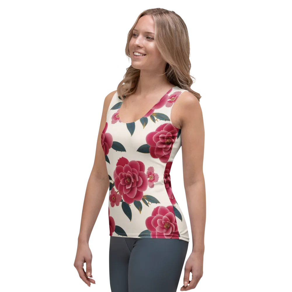 Tea Garden on Women's Tank Top — Left Front