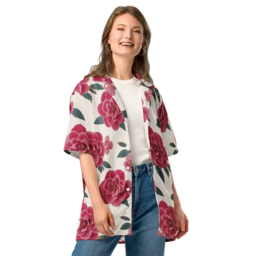 Tea Garden on a Button Shirt